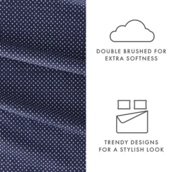 Bed Sheets-Kirkland's Home Navy Tiny Hearts 3-Pc. Twin Sheet Set Blue