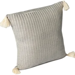 Pillows-Kirkland's Home Navy Trapeze Organic Cotton Throw Pillow Navy/Ivory
