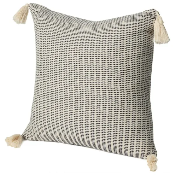 Pillows-Kirkland's Home Navy Trapeze Organic Cotton Throw Pillow Navy/Ivory