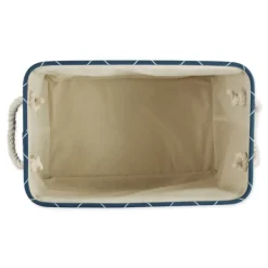 Baskets & Boxes-Kirkland's Home Navy Trellis Paw Print Storage Basket, 16 In. Blue
