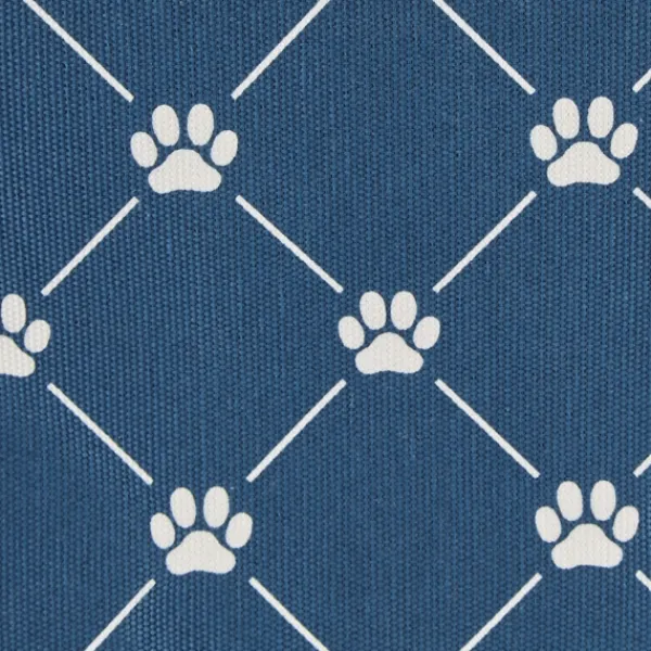 Baskets & Boxes-Kirkland's Home Navy Trellis Paw Print Storage Basket, 16 In. Blue