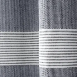 Curtains & Drapes-Kirkland's Home Navy Tucker Stripe Curtain Panel Set, 84 In. Blue