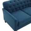 Sofas & Loveseats-Kirkland's Home Navy Upholstered Button Tufted Loveseat Blue