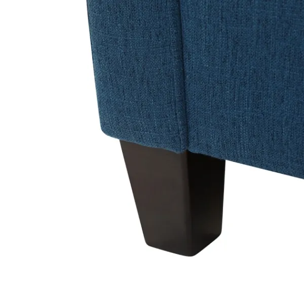 Sofas & Loveseats-Kirkland's Home Navy Upholstered Button Tufted Loveseat Blue