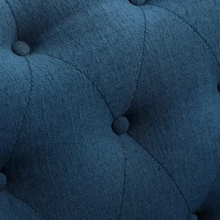 Sofas & Loveseats-Kirkland's Home Navy Upholstered Button Tufted Loveseat Blue