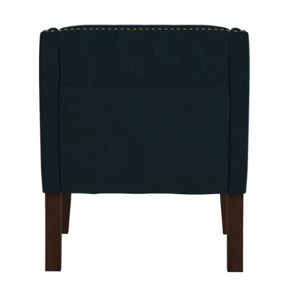 Accent Chairs-Kirkland's Home Navy Upholstered Button Tufted Accent Chair Blue