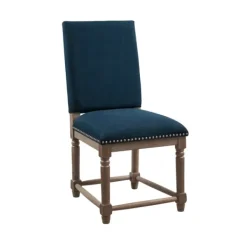 Dining Chairs-Kirkland's Home Navy Upholstered Wood Dining Chairs, Set Of 2 Blue