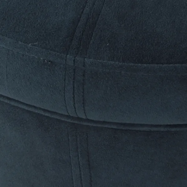 Benches & Ottomans-Kirkland's Home Navy Velvet Upholstered Round Storage Ottoman Blue