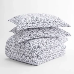 Duvets-Kirkland's Home Navy Vines 3-Pc. King Duvet Cover Set Blue/White