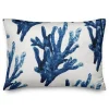 Pillows-Kirkland's Home Navy Watercolor Coral Pillow Blue