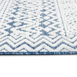Outdoor Rugs-Kirkland's Home Navy Zig-Zag Ezra Indoor/Outdoor Area Rug, 4X7 Blue/White