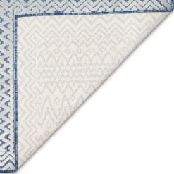 Outdoor Rugs-Kirkland's Home Navy Zig-Zag Ezra Indoor/Outdoor Area Rug, 4X7 Blue/White