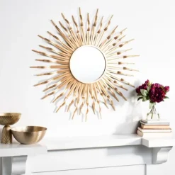 Decorative Mirrors-Kirkland's Home Naya Golden Sunburst Wall Mirror