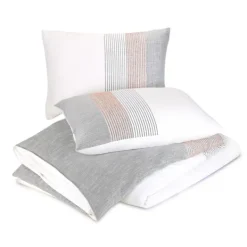 Duvets-Kirkland's Home Neapolitan Gray 3-Pc. Queen Duvet Set Gray/White/Pink