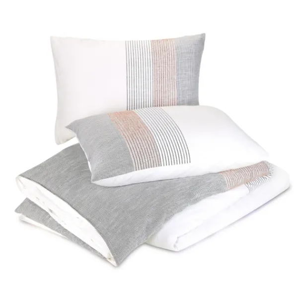 Duvets-Kirkland's Home Neapolitan Gray 3-Pc. Queen Duvet Set Gray/White/Pink