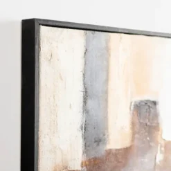 Canvas Art-Kirkland's Home Neutral Abstract Hand Painted Framed Canvas Art White/Black