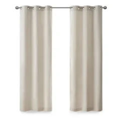 Curtains & Drapes-Kirkland's Home Neutral Basketweave Curtain Panel Set, 84 In. Tan