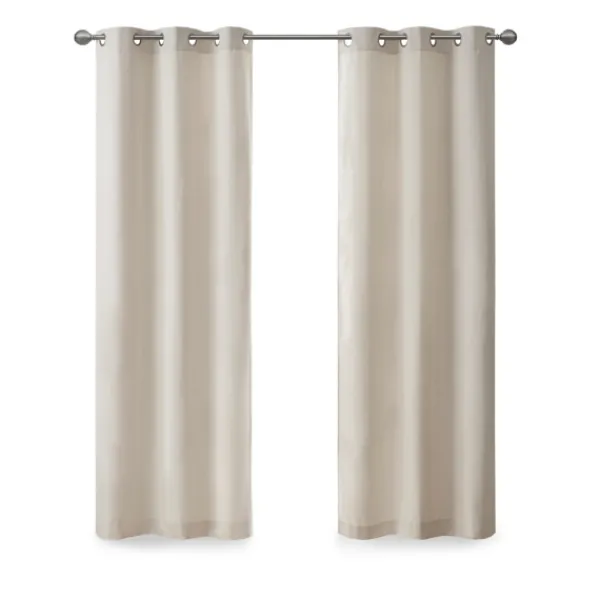 Curtains & Drapes-Kirkland's Home Neutral Basketweave Curtain Panel Set, 84 In. Tan