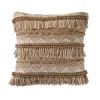 Pillows-Kirkland's Home Neutral Embroidered Fringe Accent Pillow Brown
