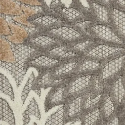 Outdoor Rugs-Kirkland's Home Neutral Floral Burst Outdoor Area Rug, 7X10 Tan/Gray/White