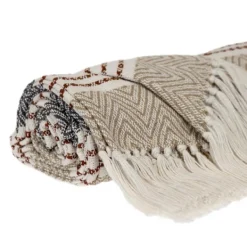 Blankets & Throws-Kirkland's Home Neutral Herringbone Multi Striped Throw Tan