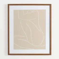 Framed Art-Kirkland's Home Neutral Sketched Lady Framed Art Print Tan/White