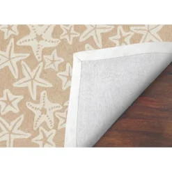Outdoor Rugs-Kirkland's Home Neutral Starfish Outdoor Area Rug, 5X7 Tan/White