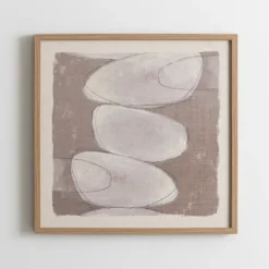 Framed Art-Kirkland's Home Neutral Stone Abstract I Framed Art Print Gray