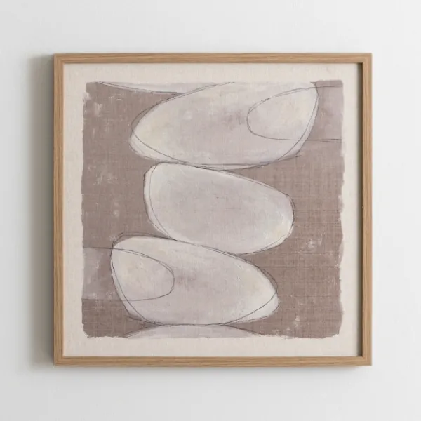 Framed Art-Kirkland's Home Neutral Stone Abstract I Framed Art Print Gray
