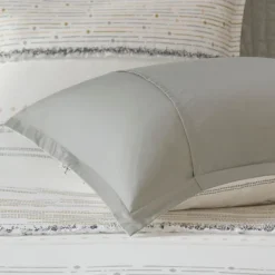 Comforters-Kirkland's Home Neutral Stripe King 3-Pc. Comforter Set Gray/Tan/Ivory