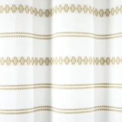 Shower Curtains-Kirkland's Home Neutral Striped And Tasseled Shower Curtain Tan/White