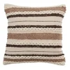Pillows-Kirkland's Home Neutral Striped Woven Square Throw Pillow Tan