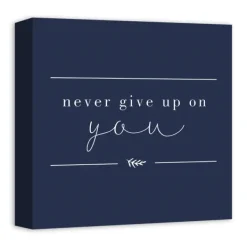 Wall Quotes & Signs-Kirkland's Home Never Give Up On You Canvas Art Print Blue