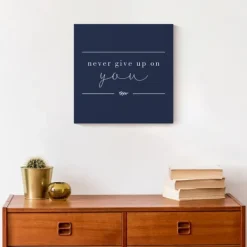 Wall Quotes & Signs-Kirkland's Home Never Give Up On You Canvas Art Print Blue