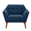Accent Chairs-Kirkland's Home Newman Mid-Century Accent Chair Blue