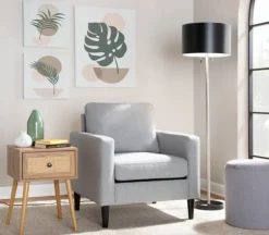 Floor Lamps-Kirkland's Home Nickel And Metal Shade Floor Lamp Black