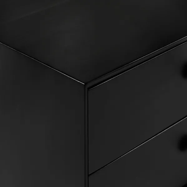 Nightstands-Kirkland's Home Nightshade Mid Century Wooden Nightstand Black