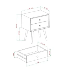 Nightstands-Kirkland's Home Nightshade Mid Century Wooden Nightstand Black