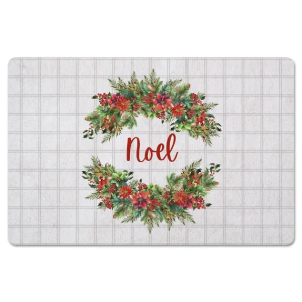 Kitchen & Floor Mats-Kirkland's Home Noel Wreath Christmas Kitchen Mat Multi