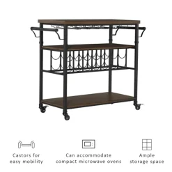Kitchen Islands & Bar Carts-Kirkland's Home Norcross Industrial Rolling Bar Cart