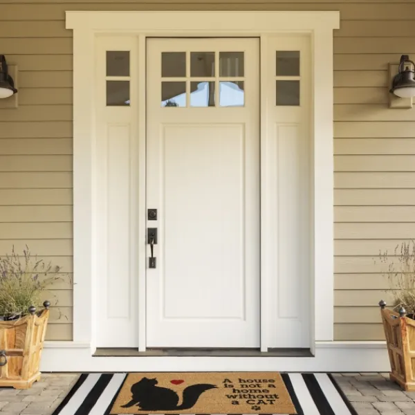 Doormats-Kirkland's Home Not Home Without A Cat Coir Doormat Tan/Black