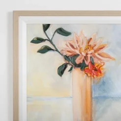 Framed Art-Kirkland's Home November Mum Framed Art Print Orange/Blue/White