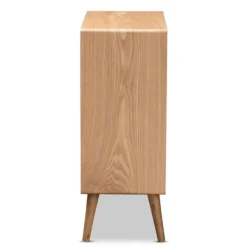 Dressers & Chests-Kirkland's Home Oak And Rattan 4-Drawer Chest