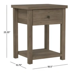 Accent & End Tables-Kirkland's Home Oak Bailie Wooden Side Table Brown