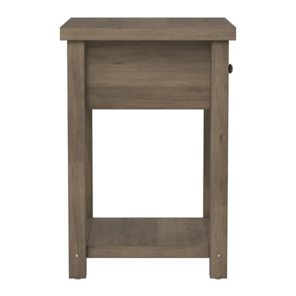 Accent & End Tables-Kirkland's Home Oak Bailie Wooden Side Table Brown