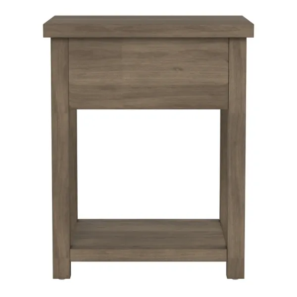 Accent & End Tables-Kirkland's Home Oak Bailie Wooden Side Table Brown