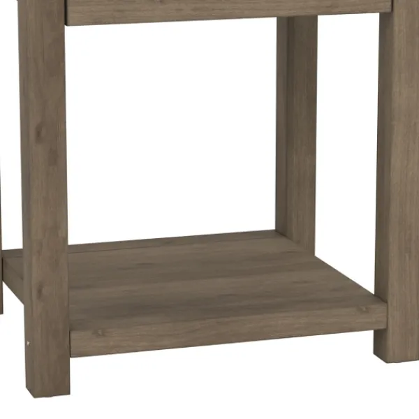 Accent & End Tables-Kirkland's Home Oak Bailie Wooden Side Table Brown