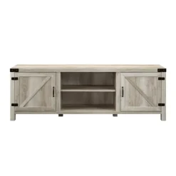 Tv Stands & Media Consoles-Kirkland's Home Oak Barn Door Tv Stand White