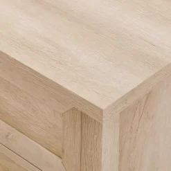Dressers & Chests-Kirkland's Home Oak Bronze Cupped Handle Nightstand White