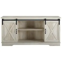 Tv Stands & Media Consoles-Kirkland's Home Oak Sliding Barn Door Tv Stand White